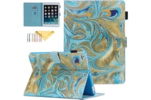 iPad Air 2 / Air 1 & 2018/2017 9.7 Inch Case, Uliking Lightweight Colorful PU Leather Shell [Auto Sleep/Wake] Stand Smart Cover Kids Universal for Apple iPad 6th/5th, Air 2/1, Gold Sand