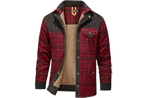 Mr.Stream Camicia da Uomo in Stile Casual da Boscaiolo Plaid Flanella A Quadri Camicia Imbottita da Lavoro di Cotone Cappotto Invernale