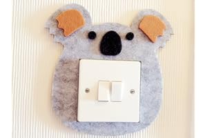 LONDON GOLDEN SWAN Super Cute 3D Koala Light Switch Wall Sticker, Premium Quality Felt Material, Must Have For All Koala Lovers! Children Boys Girls Bedroom Nursery Room Decor!