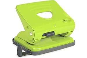 Rapesco 1361 Perforatrice a 2 Fori 825 in Metallo, Fora fino a 25 Fogli, Verde