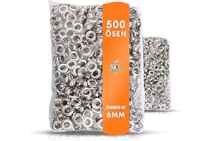 Meisterfaktur 500 oczek – pasują do oczek Meisterfaktur – idealne do tkanin, ścierek żeglarskich, zasłon, plandek i banerów (6 mm)