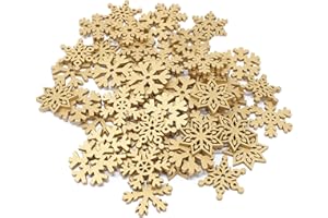 Special Touches 50 Mix Gold Wooden Christmas Snowflakes for Cardmaking Embellishments