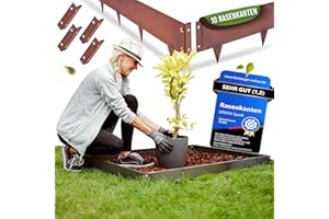 GREEN Spark Cortenstahl Rasenkante [Schneckenabweisend] mit Berührschutz | 10x 1m, 1,5mm dick | zur Garten- und Beetgestaltung | Beeteinfassung Metall Cortenstahl Beeteinfassung Rasenkante Metall