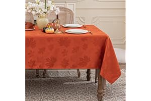Softalker Tovaglia antimacchia autunnale 140x240 cm arancione foglie d'acero,12 posti,poliestere 210GSM,lavabile,alta qualità,ideale per grandi tavoli da pranzo,Halloween,feste,decorazioni.