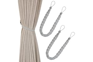 VANKRA Hand Knitting Curtains Tied Rope Simple Type Curtain Tie Backs and Accessories (Grey)