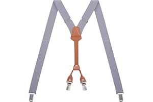 Action Ward Damen-Hosenträger – 2,5 cm breit – Y-Rücken mit 4 Clips, Skinny Damen-Hosenträger, grau dunkel, adult, adjustable