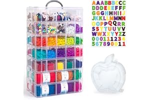 INSCRAFT Stapelbarer Aufbewahrungsbehälter mit 7 Ebenen, 70 verstellbare Fächer (weiß), stapelbarer Aufbewahrungsbehälter, perfekt für Kinderspielzeug, Kunsthandwerk