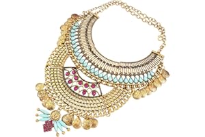 YAZILIND Ethnic Style Resin Rhinestone Bib Statement Choker Collar Necklace for Women Jewelry