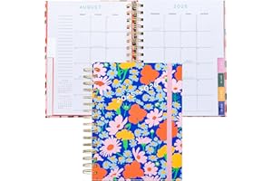 ban.do Agenda journalier et hebdomadaire sur 17 mois, daté d'août 2025 à décembre 2026, couverture rigide, agenda à spirale avec calendrier mensuel, autocollants, pages artistiques et bonus (floral