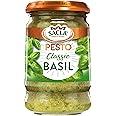 Sacla Italian Basil Pesto - Perfect with Pasta, Pizza, Garlic Bread and Tagliatelli - Made with Fresh Basil Leaves, Italian Cheeses and Pine Nuts - 190g (Pack of 1)