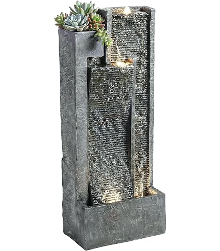 Fontaine à Eau Solaire En Bambou HJDSUDU 35cm - Kit Zen Avec Pompe Pour Jardin Extérieur Et Intérieur