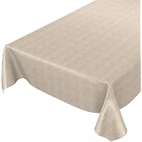 ANRO Wachstuchtischdecke – Abwaschbar, Wasserdicht, Laub Grau, Oval 140x200 Cm