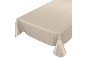 ANRO Obrus ceratowy, beżowy, o wyglądzie lnu, 100 x 140 cm