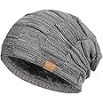 Vgogfly Beanie Hat for Men and Women Winter Warm Hats Knit Slouchy Thick Skull Cap Dark Grey