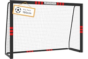 ‎PEAKVONDER PEAKVONDER 180/240/300 cm Fussballtore für Garten Kinder und Erwachsene mit Anti-Rost Beschichtung -Fußballtor Kinder Outdoor inkl. Erdanker für optimalen Halt - Fußball Tor mit rundum Polsterung