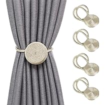 6 Ferma Tende Magnetici Nero - Lunghezza 41.5 Cm, Per Decorazione, Senza Foratura - Foto 3