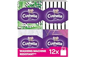 Cushelle Facial Tissues Cube 12 Tissue Boxes Multipack Bulk Box (3 ply, 60 tissues per Box, 720 tissues)