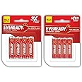 Eveready Red 1012 AAA Batteries - Pack of 4 + Eveready Red 1015 AA Batteries - Pack of 4 | 1.5 Volt | Highly Durable & Leak Proof | Battery for Household and Office Devices