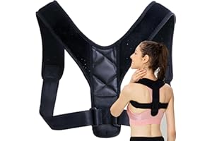 Retoo Korektor postawy Prostownik pleców Stabilizator pleców z regulowanym paskiem Podpórka pleców dla kobiet i mężczyzn Posture Korekta postawy Zapięcie na rzepy Rozmiar uniwersalny Czarny