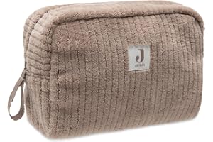 Jollein Fodral Cloudy Rib – Milky Coffee – necessär baby – praktisk för resor – förvaringsväska – för babyleksaker och sköttillbehör – med dragkedja
