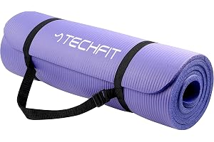TechFit Fitness Tappetino Yoga Professionale - perfekt för Palestra in Casa, Esercizi del Pavimento, Campeggio, stretching, pilates 10 e 15 mm (10 mm