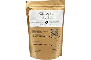 CAFE SIN INTERMEDIARIOS - Clavel Café Colombia En Grano sin moler - Tostado Semanal - Envasado al envío - Intensidad de sabor baja - Ideal para Café Solo