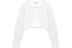 Bolerose Chicas Manga Larga Brillante Bolero Niñas Cárdigan