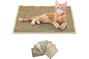 BAGUUARAY Tappetini Tiragraffi per Gatti, 60×40CM Tampone Antiscivolo in Sisal Naturale Macinazione Artigli Tampone per Gatti Può Proteggere Divani, Tappeti e Poltrona (Colore Casuale)