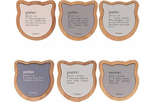 VILLA D'ESTE HOME TIVOLI 1996 Set 6 Mattonella decorativa 13x13 cm in ceramica e bambù, Victionary Cat