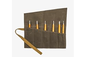 KAALTISY Werkzeugrolltasche mit 6 Einsteckensfächer, gewachstes Segeltuch, Rolltasche für Stechbeitel, Hämmer, Fishing Jigs, Tranchiermesser (grau)