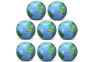 PANGDA 8 Packung Aufblasbarer Erdkugel Inflatable Globe PVC Weltkugel Erde Wasserball 8 Set für den Strand, Spielt oder Unterrichtet, 16 Zoll