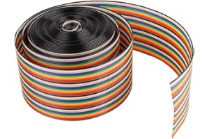 FAFEICY Cavo a Nastro Piatto Colorato Arcobaleno 40P, Passo 1,27 mm, Larghezza 5,08 cm, Lunghezza 2 Metri