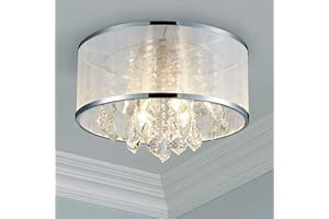 BESTIER Moderno tambor de cristal Iluminación de la lámpara Montaje empotrado Lámpara de techo de techo Lámpara colgante Comedor Baño Habitación Salón LED 4 E14 Bombillas requeridas