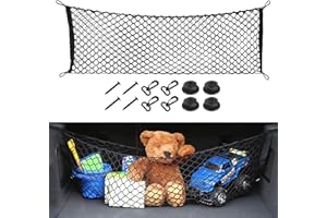 Flaconi Rete Bagagliaio Auto, Organizer Baule, Rete Elastica Portaoggetti per Auto, Camion, SUV (90x40cm)