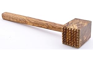 ART ESCUDELLERS MAZO PICACARNES en Madera de Olivo Hecho a Mano. 6,5 cm x 4,5 cm x 27 cm