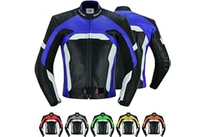 German Wear, Herren Motorrad Lederjacke Motorradjacke mit Protektoren