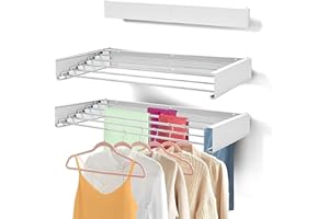 SOUTH AREA - Étendoir Mural rétractable et Pliable - Espace Efficace et Polyvalent, Charge 30 kg - Design Moderne, (80 cm, Blanc) -