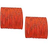 NMII Metal with Cutting Design and Glitter Bangles Set For Women and Girls | Plain Metal Bangles | Stylish Women's Bangles: 