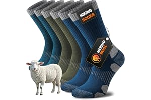 Niorasen Socks Men's Women, Merino Wool Hiking Socks, Men's Athletic Socks, Anti Blister, Anti Smell, Moisture Wicking Socks for Running, Cycling, Work, 3 Pairs