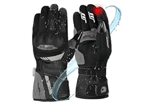 IRON JIA'S Guantes Moto Invierno Hombre,Guantes Moto Invierno cálidos con Pantalla táctil y protección para los Nudillos,para Deportes de Invierno al Aire Libre,Motociclismo,esquí,Negro