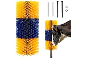 Perttypet Vieh Kratzbürste, Pferde-Rückenkratzer lindert Juckreiz und Reinigt Massagebürsten-Set, Tier-Krätzmilbe für Kühe, Pferde, Schafe & Schweine, Mit 2 Schrauben