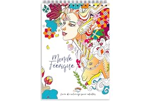 Colorya Livre de Coloriage pour Adulte Edition Monde Féerique - A4 - Cahier de Dessin à Colorier Anti Stress, Zen - Occupation pour Adulte - Cahier de Coloriage Adulte