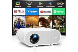 ZOOMCAT Beamer【Google TV/Netflix】 Beamer 4K mit Play Store, 20000 Lumen Mini projektor Full HD 1080P, LED projektor 4K Heimkino mit Sprachsteuerung, Projektor Handy Kompatibel mit Smartphone/Laptop/HDMI