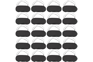 HICARER 20 Pack Blindfold Eye Mask for Sleep Game Travel with Nose Pad (Black)