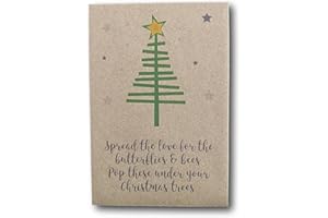 WAYSTOSAYTHANKYOU 10 X Christmas Wildflower Seed Packets, Table Decoration, Stocking Filler, Card Filler eco Friendly Stocking Filler for Events, Celebrations, Charities, Functions, Corporate UNPERSONALISED