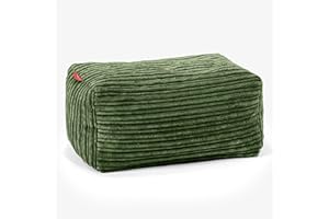 Lounge Pug - CORD - Bean Bag Footstool - Small - Forest Green - (Size 20cm H x 35cm D x 45cm Wide)