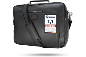 Baur XXL Tasche Echtes Leder | Laptoptasche bis 16 Zoll | Handgefertigte Businesstasche | Aktentasche mit sehr viel Platz | Umhängetasche mit abnehmbarem Band