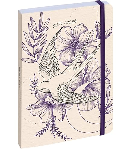 OXFORD Agenda Scolaire 2024-2025 Boho Chic - Format 12x18cm - Journalier 352 Pages - Stickers Inclus