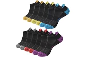 BUDERMMY Sneaker Socken Damen 6 Paar Füßlinge Baumwolle Sportsocken Atmungsaktives Kurz Socken Damen Gepolsterte Laufsocken