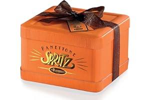 FLAMIGNI, Panettone Artigianale Farcito con Crema Pasticcera allo Spritz Glassato con Cioccolato Fondente e Granella di Zucchero, Regalo per Natale in Scatola, 950 gr
